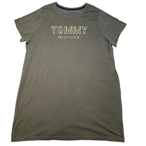 TOMMY HILFIGER Womens Plus Size T Shirt Dress Olive Green 2X #151